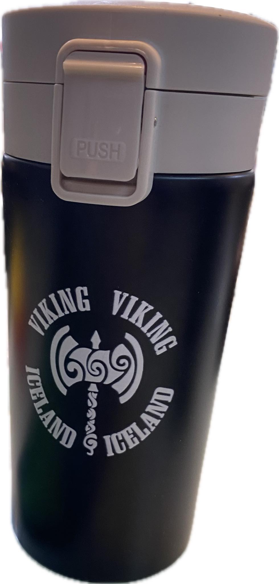 Black thermo with viking designs Black thermo with viking designs
